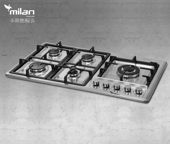 اجاق گاز رومیزی استیل توکار میلان برنز (milanbronze) مدل S5 اجاق گاز رومیزی استیل توکار میلان برنز (milanbronze) مدل S5