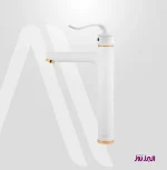 شیر روشویی بلند مدل پروشات سفید طلابراق (Proshot) البرز روز (ALBORZROOZ)