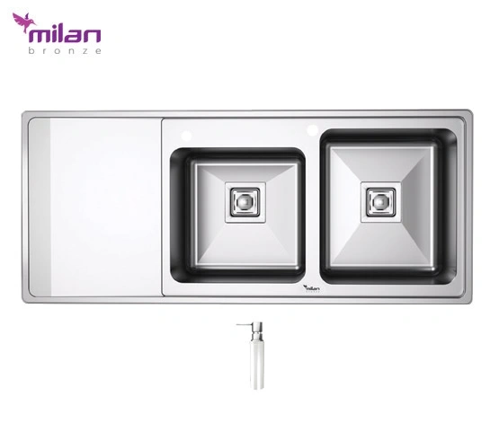 سینک ظرفشویی توکار مدل 6012 استیل میلان برنز (MILANBRONZE) سینک ظرفشویی توکار مدل 6012 استیل میلان برنز (MILANBRONZE)