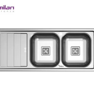 سینک ظرفشویی توکار مدل 1012 نیمه فانتزی استیل میلان برنز (MILANBRONZE)
