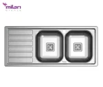 سینک ظرفشویی توکار مدل 1014 نیمه فانتزی استیل میلان برنز (MILANBRONZE)