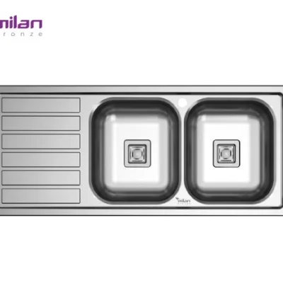 سینک ظرفشویی توکار مدل 1014 نیمه فانتزی استیل میلان برنز (MILANBRONZE)