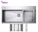 سینک ظرفشویی استیل باکسی توکار مدل 40105S01 میلان برنز (MILANBRONZE)