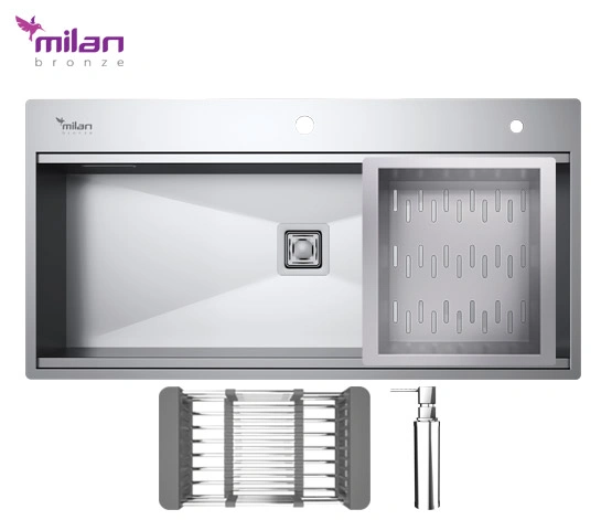 سینک ظرفشویی استیل باکسی توکار مدل 40105S01 میلان برنز (MILANBRONZE) سینک ظرفشویی استیل باکسی توکار مدل 40105S01 میلان برنز (MILANBRONZE)