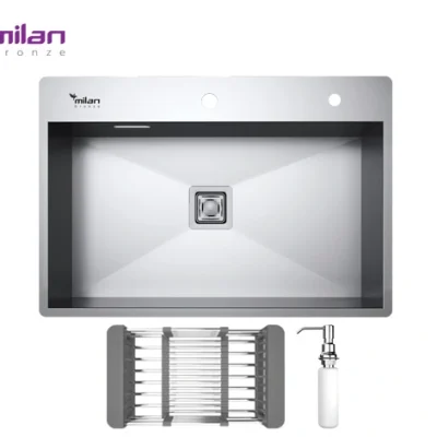 سینک ظرفشویی استیل باکسی توکار مدل 4075 میلان برنز (MILANBRONZE)