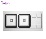 سینک ظرفشویی توکار مدل 5011 استیل میلان برنز (MILANBRONZE)