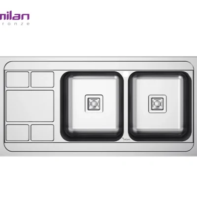 سینک ظرفشویی توکار مدل 5011 استیل میلان برنز (MILANBRONZE)