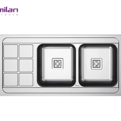 سینک ظرفشویی توکار مدل 5013 استیل میلان برنز (MILANBRONZE)