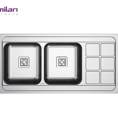 سینک ظرفشویی توکار مدل 5013 استیل میلان برنز (MILANBRONZE)