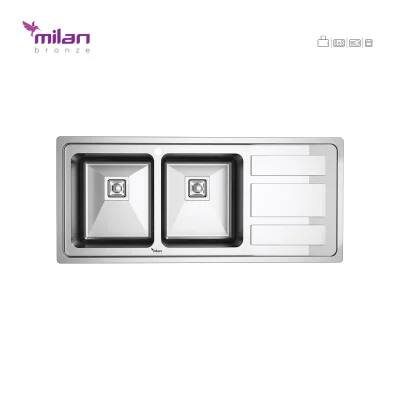سینک ظرفشویی توکار مدل 9010 استیل میلان برنز (MILANBRONZE)