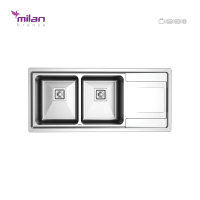 سینک ظرفشویی توکار مدل 8012 استیل میلان برنز (MILANBRONZE)