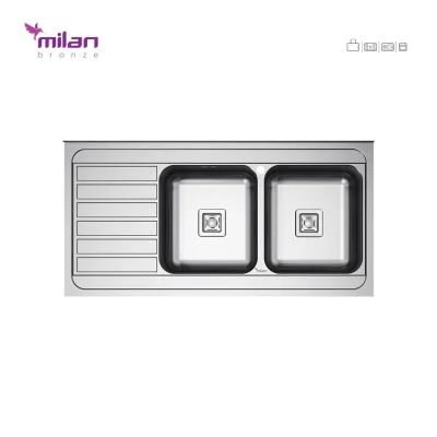 سینک ظرفشویی توکار مدل 5015 استیل میلان برنز (MILANBRONZE)