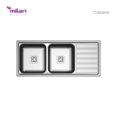 سینک ظرفشویی توکار مدل 5014 استیل میلان برنز (MILANBRONZE)