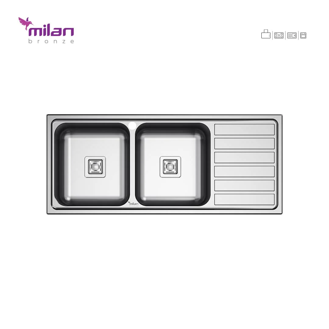 سینک ظرفشویی توکار مدل 5014 استیل میلان برنز (MILANBRONZE) سینک ظرفشویی توکار مدل 5014 استیل میلان برنز (MILANBRONZE)