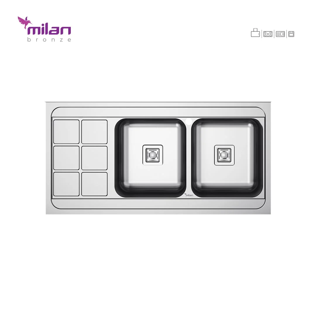 سینک ظرفشویی توکار مدل 5013 استیل میلان برنز (MILANBRONZE) سینک ظرفشویی توکار مدل 5013 استیل میلان برنز (MILANBRONZE)
