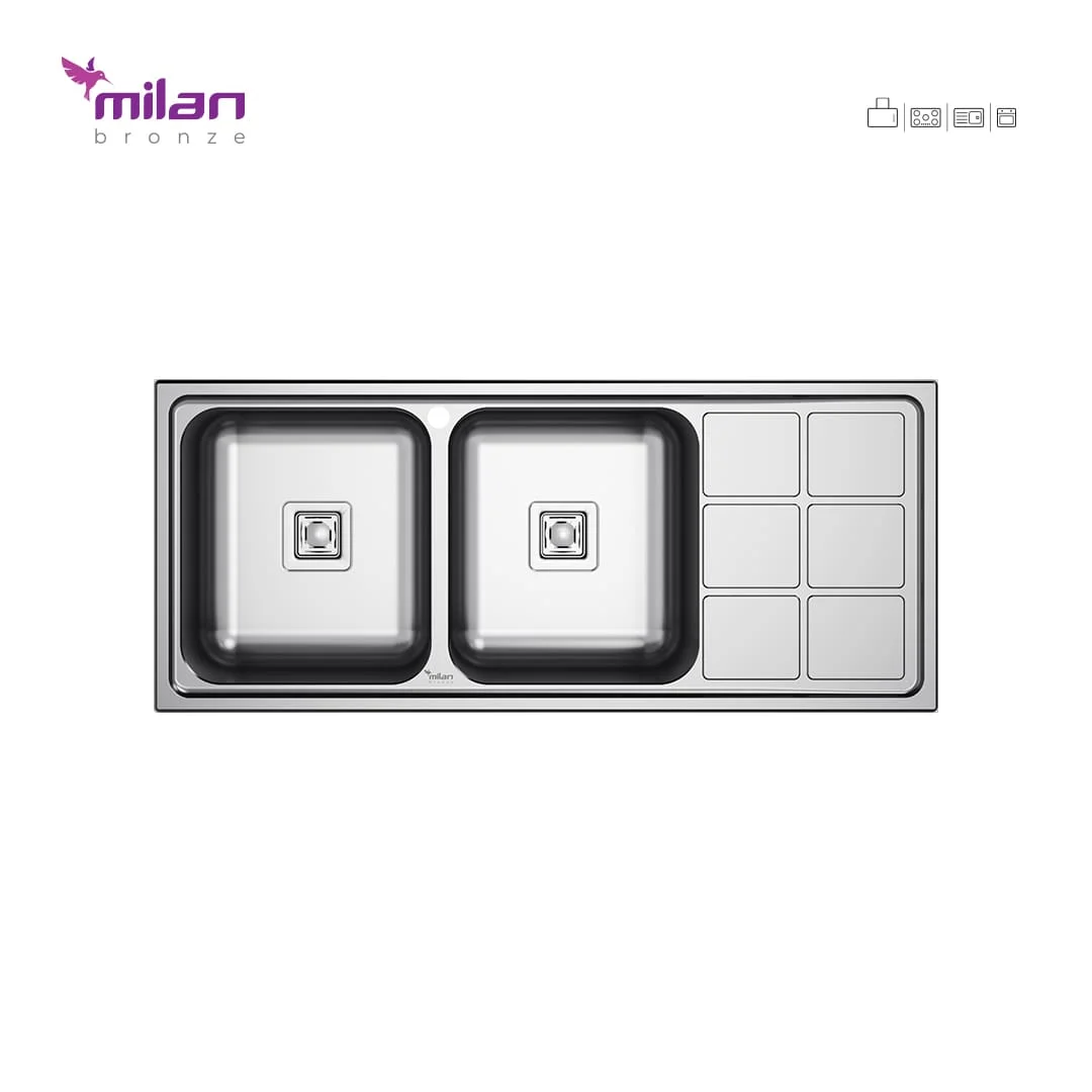 سینک ظرفشویی توکار مدل 5012 استیل میلان برنز (MILANBRONZE) سینک ظرفشویی توکار مدل 5012 استیل میلان برنز (MILANBRONZE)