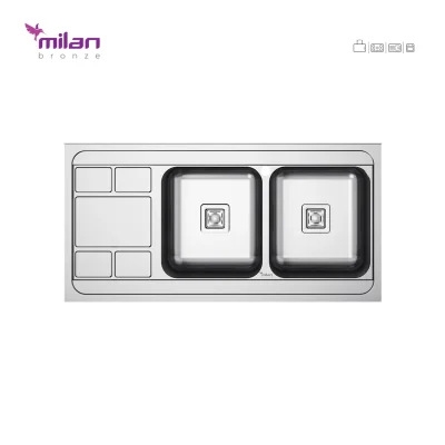 سینک ظرفشویی توکار مدل 5011 استیل میلان برنز (MILANBRONZE)