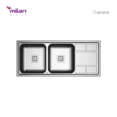 سینک ظرفشویی توکار مدل 5010 استیل میلان برنز (MILANBRONZE)