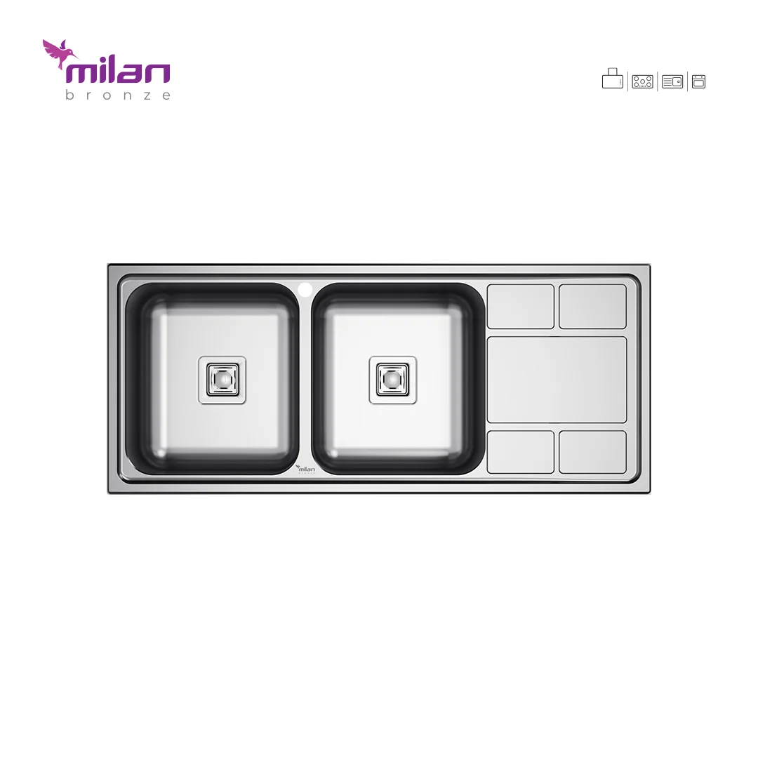 سینک ظرفشویی توکار مدل 5010 استیل میلان برنز (MILANBRONZE) سینک ظرفشویی توکار مدل 5010 استیل میلان برنز (MILANBRONZE)