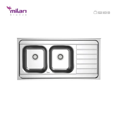 سینک ظرفشویی روکار نیمه فانتزی مدل 1021 استیل میلان برنز (MILANBRONZE)