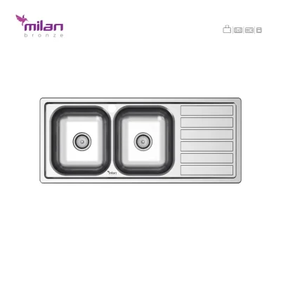 سینک ظرفشویی توکار مدل 1020 نیمه فانتزی استیل میلان برنز (MILANBRONZE)