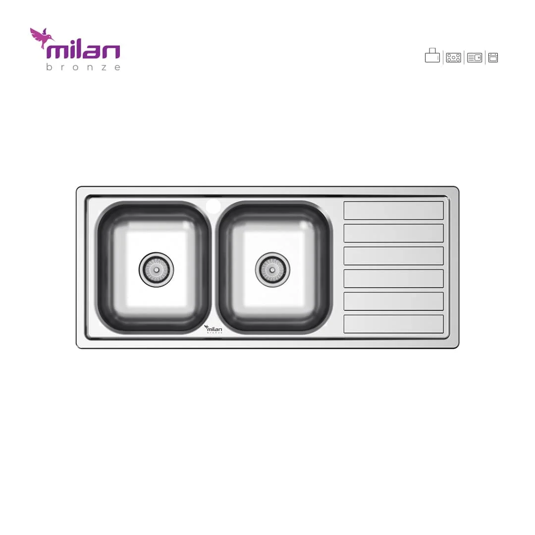 سینک ظرفشویی توکار مدل 1020 نیمه فانتزی استیل میلان برنز (MILANBRONZE) سینک ظرفشویی توکار مدل 1020 نیمه فانتزی استیل میلان برنز (MILANBRONZE)