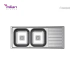 سینک ظرفشویی توکار مدل 1014 نیمه فانتزی استیل میلان برنز (MILANBRONZE)