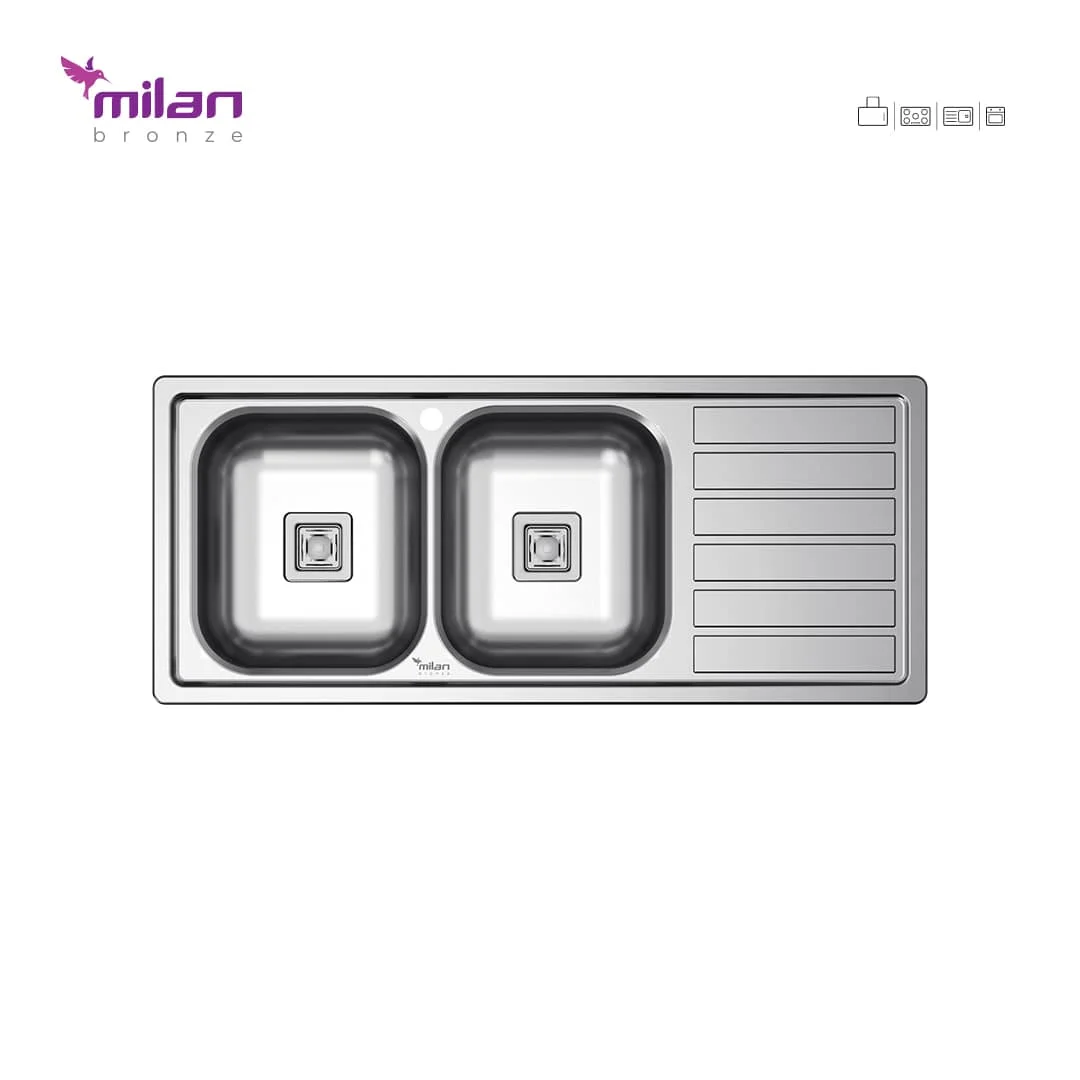 سینک ظرفشویی توکار مدل 1014 نیمه فانتزی استیل میلان برنز (MILANBRONZE) سینک ظرفشویی توکار مدل 1014 نیمه فانتزی استیل میلان برنز (MILANBRONZE)