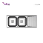 سینک ظرفشویی توکار مدل 1012 نیمه فانتزی استیل میلان برنز (MILANBRONZE)