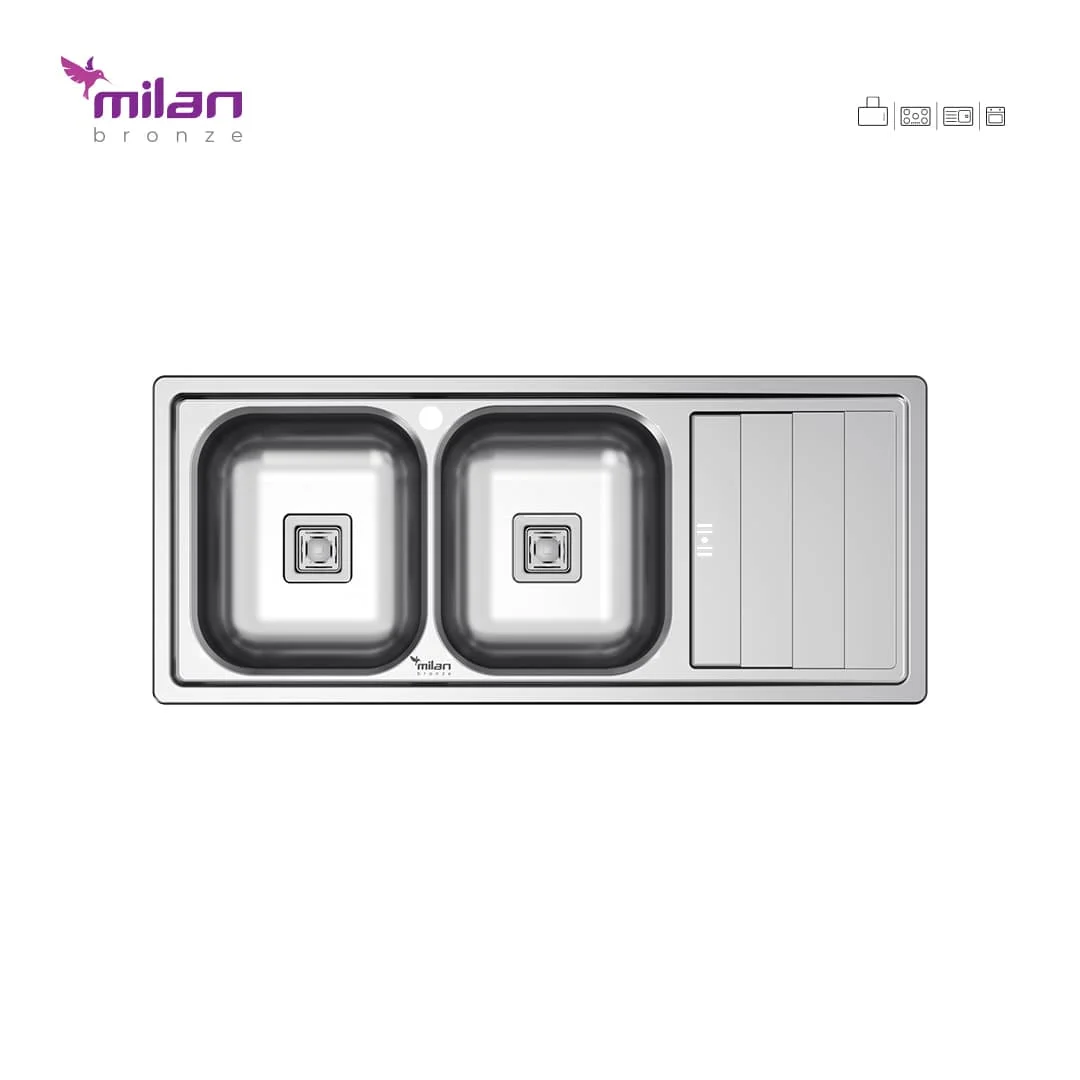سینک ظرفشویی توکار مدل 1012 نیمه فانتزی استیل میلان برنز (MILANBRONZE) سینک ظرفشویی توکار مدل 1012 نیمه فانتزی استیل میلان برنز (MILANBRONZE)