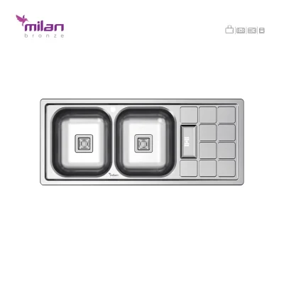 سینک ظرفشویی توکار مدل 1010 استیل میلان برنز (MILANBRONZE)