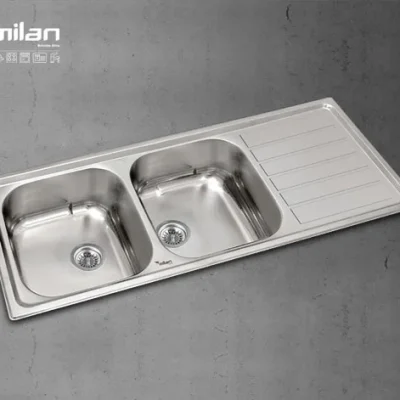 سینک ظرفشویی توکار مدل 1020 نیمه فانتزی استیل میلان برنز (MILANBRONZE)