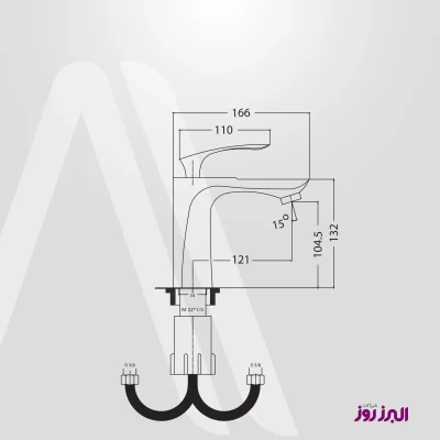 شیر روشویی مدل کلودی کروم مات البرز روز (ALBORZROOZ)