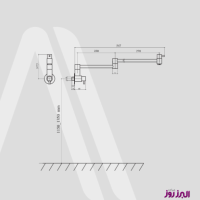 شیر روگازی (پات فیلر) ورتکس کروم مات البرز روز (ALBORZROOZ)