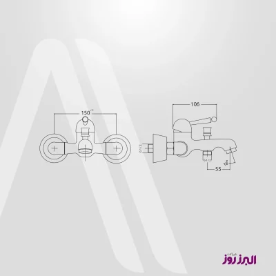 شیر حمام مدل مارگارت سفید البرز روز (ALBORZROOZ)