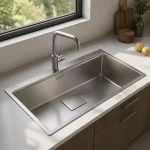 سینک ظرفشویی توکار استیل البرز مدل 958 تک لگن