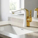 شیر روشویی آرتین سفید طلایی مدل ساتیا