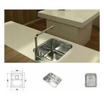 سینک استیل البرز مدل زیرکابینتی ۹۳۰