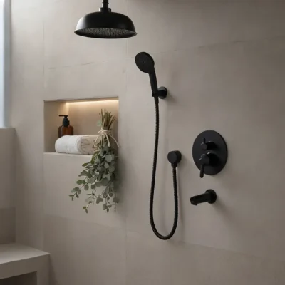 شیر حمام توکار آرتین مشکی مدل آویژه