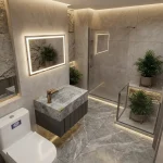 روشویی کابینتی سرامیکی ۲۵×۴۵ – کابین فومیزه ضدآب