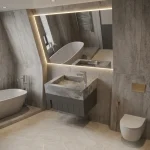 روشویی کابینتی سرامیکی ۲۵×۴۵ – کابین فومیزه ضدآب