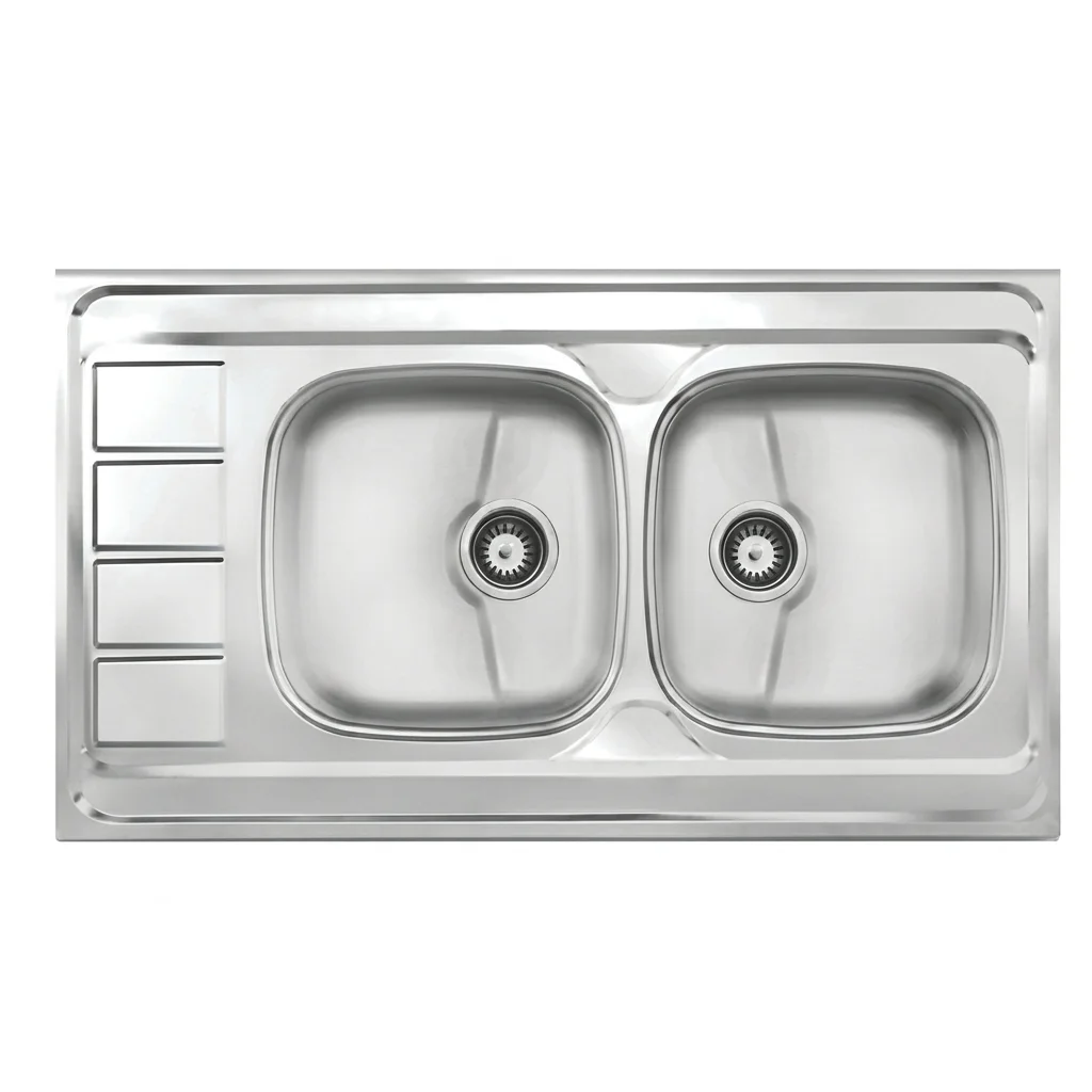sink163spakhvn سینک روکار اخوان مدل 163SP دو لگن