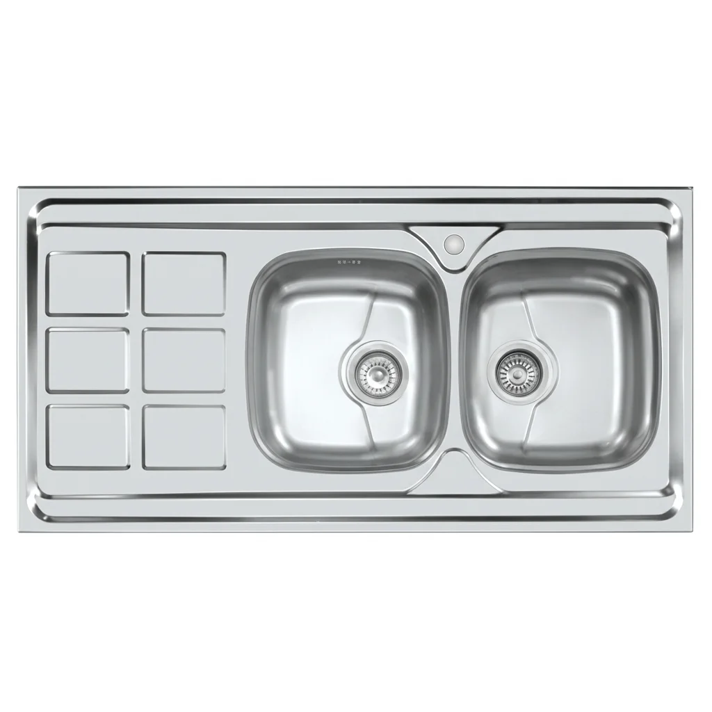 sink166spakhvn سینک روکار اخوان مدل 166SP دو لگن