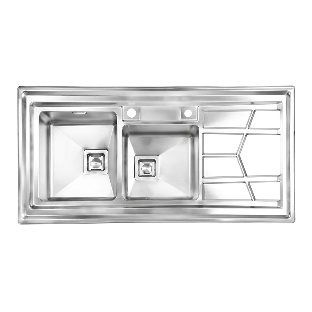 sink303akhvn سینک روکار اخوان مدل 303 دو لگن