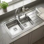سینک روکار اخوان مدل 303 دو لگن