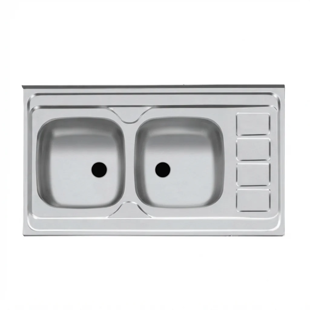 sink4cr100-50akhvn سینک ظرفشویی روکار اخوان مدل 4CR دو لگن سایز 50*100