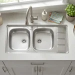 سینک ظرفشویی روکار اخوان مدل 4CR دو لگن سایز 60*100