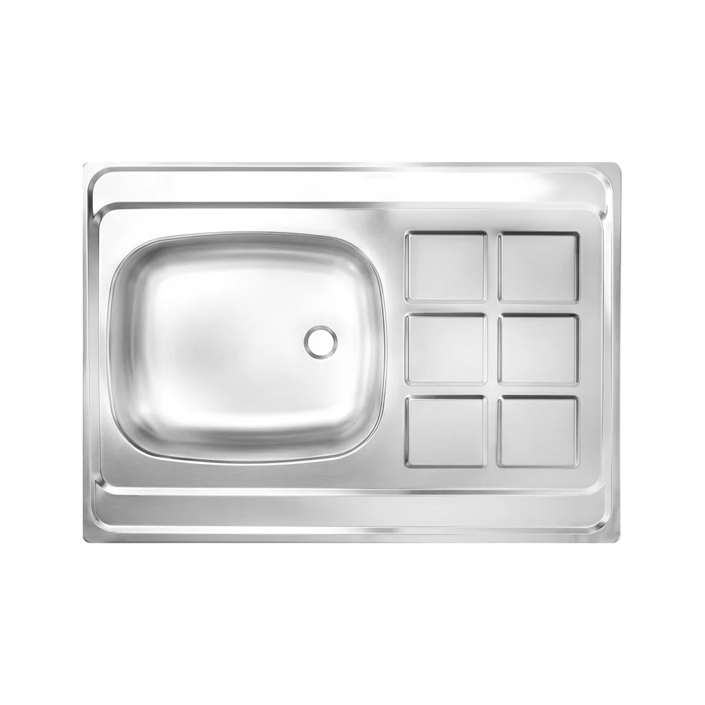 sink6crakhvn سینک روکار اخوان مدل 60*80-6CR تک لگن