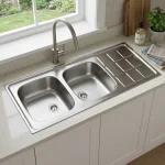 سینک ظرفشویی روکار اخوان مدل 9CR دو لگن سایز 50*120